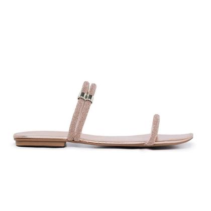 Imagem de sandália feminina rasteirinha com strass 2em 1