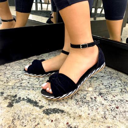 Imagem de Sandália Feminina Rasteirinha Cruzadinha Com Fivela