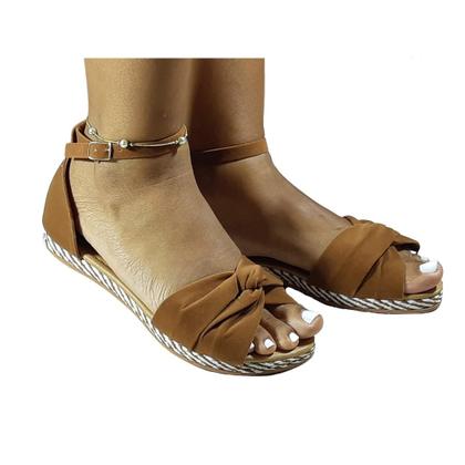 Imagem de Sandália Feminina Rasteirinha Cruzadinha Com Fivela