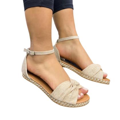 Imagem de Sandália Feminina Rasteirinha Cruzadinha Com Fivela