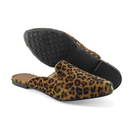 Imagem de Sandália Feminina Rasteirinha Mule Onça Bico Fino Dia a Dia Verão Moda Atemporal JCL STORE