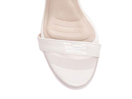 Imagem de Sandália Feminina Salto Alto Fino Stiletto Delicada Off Write  Branco Torricella