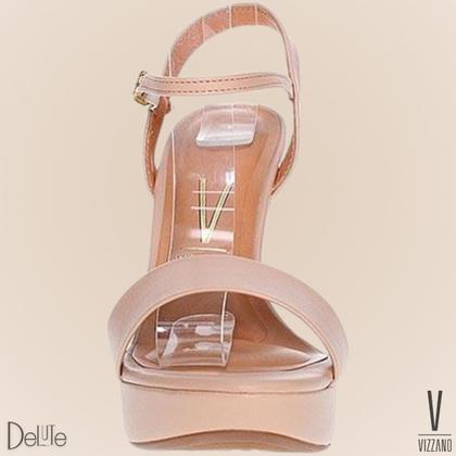 Imagem de Sandália Feminina Salto Alto Grosso Modelo Meia Pata Plataforma Vizzano Fechamento com Fivela Moda