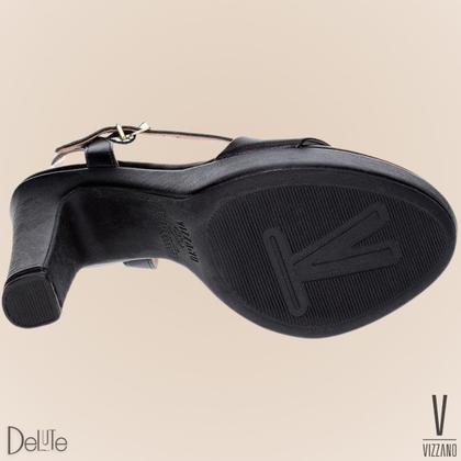 Imagem de Sandália Feminina Salto Alto Grosso Modelo Meia Pata Plataforma Vizzano Fechamento com Fivela Moda