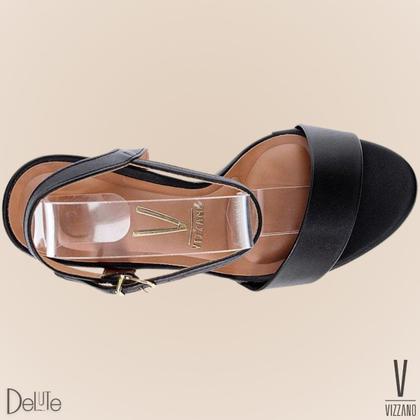 Imagem de Sandália Feminina Salto Alto Grosso Modelo Meia Pata Plataforma Vizzano Fechamento com Fivela Moda