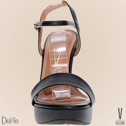 Imagem de Sandália Feminina Salto Alto Grosso Modelo Meia Pata Plataforma Vizzano Fechamento com Fivela Moda