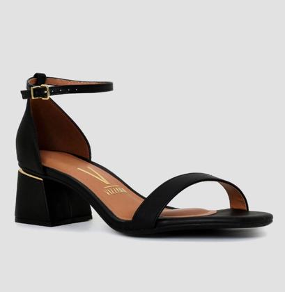 Imagem de Sandália Feminina Salto Baixo Grosso Vizzano Ajustável Leve Calcanhar Fechado