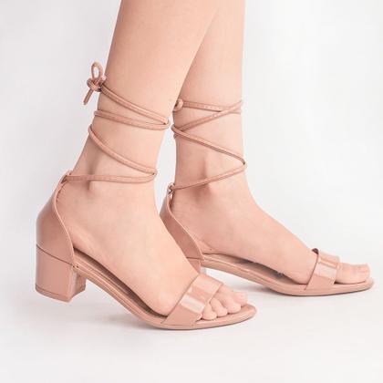 Sandalia Feminina Salto Bloco Amarraçao ou Tiras AF3.08 C - Takata Imagem de Sandalia Feminina Salto Bloco Amarraçao ou Tiras AF3.08 C