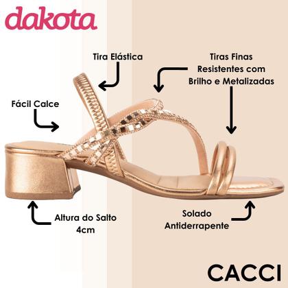 Imagem de Sandalia Feminina Salto Bloco Baixo Brilho Dakota