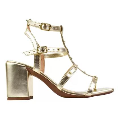 Imagem de Sandália Feminina Salto Bloco  Duas Pulseiras