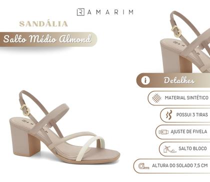 Imagem de Sandália Feminina Salto Grosso Bloco Médio Quadrado Original Ramarim