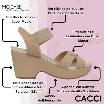 Imagem de Sandália Feminina Salto Médio Clássica Ultra Conforto Modare