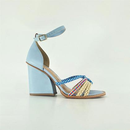 Imagem de Sandália Feminina Tanara Salto Alto Grosso Moda T6923 Azul