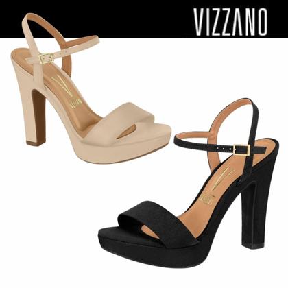 Imagem de Sandália Feminina Vizzano Meia Pata Salto alto Grosso Festa Conforto
