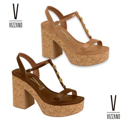 Imagem de Sandália Feminina Vizzano Salto Meia Pata Boho Chic Metais Ref: 6541.101