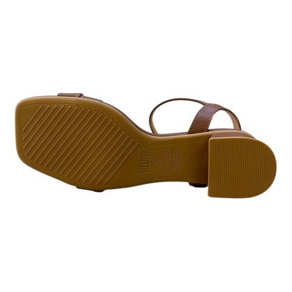 Imagem de Sandalia Feminino Vizzano Casual Conforto Salto Baixo Bloco Tiras Bico Quadrado 6454.111 Marrom