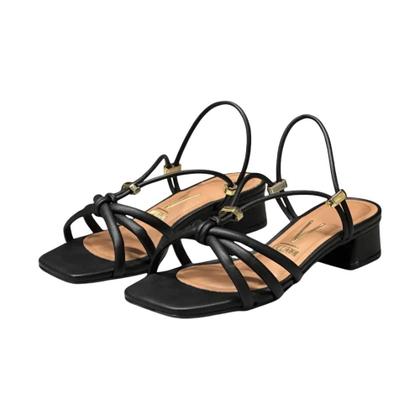 Imagem de Sandália Feminino Vizzano Preto Salto Bloco Baixo Festa