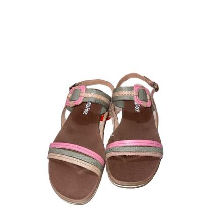 Imagem de Sandália Flat em Couro Rosa Amarula Color New Face Feminina