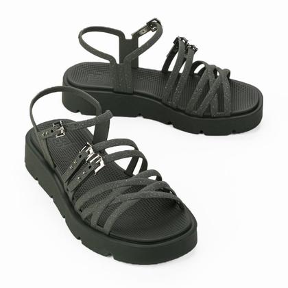 Imagem de Sandália Flatform Feminina Zaxy Sparkle Com Brilho Glitter