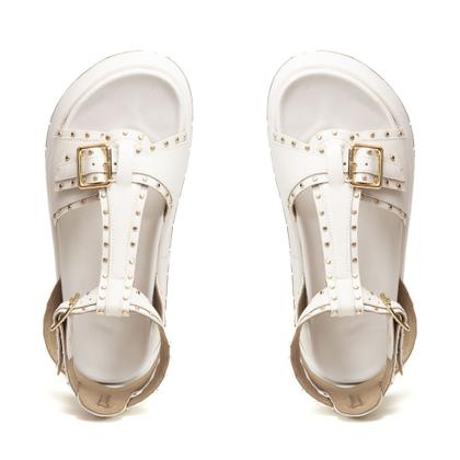 Imagem de Sandália Flatform Feminino Fivela com Spikes e Rebites Elegante Confortável