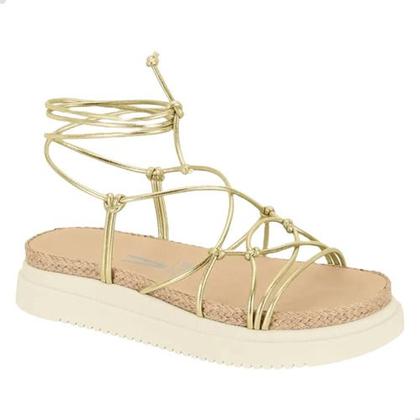 Imagem de Sandália flatform vizzano gladiadora dourada anatomica leve 