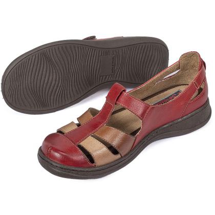 Imagem de Sandalia Franciscana Retro Feminina Couro Conforto Dia a Dia