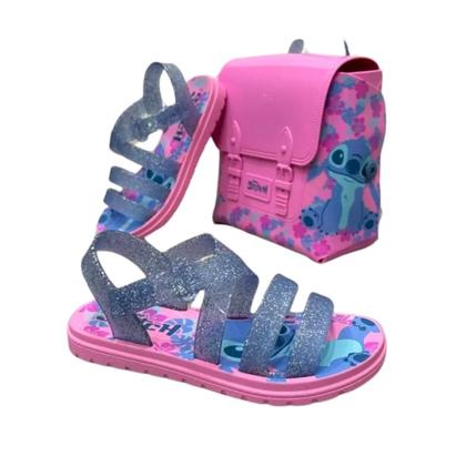 Imagem de Sandália Grendene Kids Stitch Com Mochila Rosa Azul