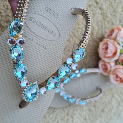 Imagem de Sandália Havaianas Com Pedraria Azul