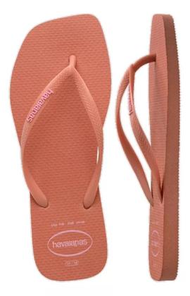 Imagem de Sandália Havaianas Slim Square Logo Pop Up - Rosa Clay