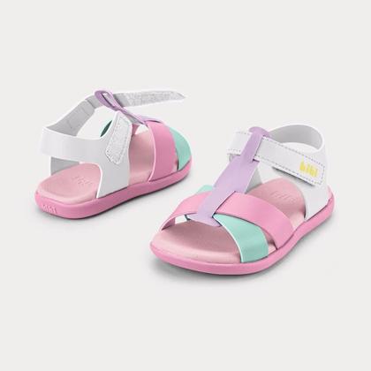 Imagem de Sandália Infantil Bibi Baby Soft II Rosa com Branco