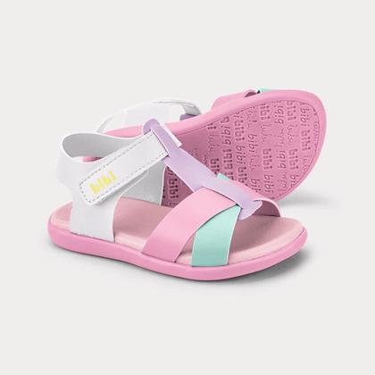 Imagem de Sandália Infantil Bibi Baby Soft II Rosa com Branco