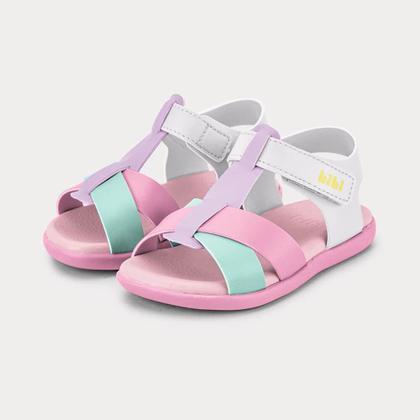 Imagem de Sandália Infantil Bibi Baby Soft II Rosa com Branco