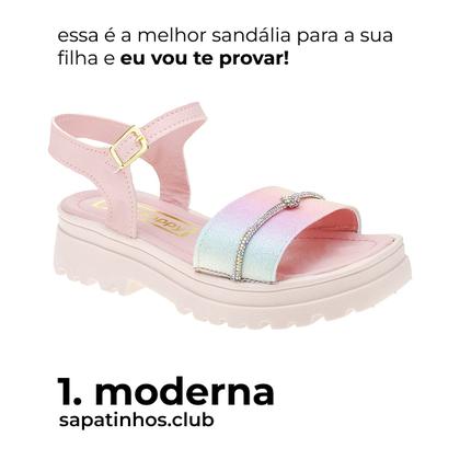 Imagem de Sandalia Infantil Feminina Escolar E Casual Tam 28-36 - Sandália Plataforma de Sereia e Bolsinha