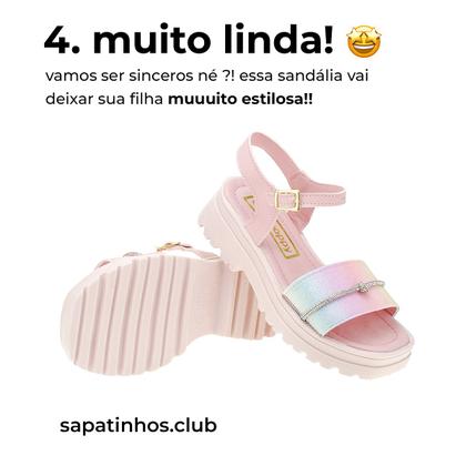 Imagem de Sandalia Infantil Feminina Escolar E Casual Tam 28-36 - Sandália Plataforma de Sereia e Bolsinha