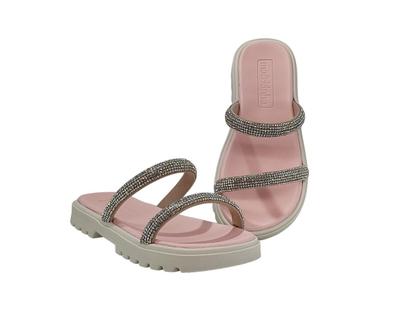 Imagem de Sandália Infantil Feminina Flatform Tiras de Brilho Molekinha 2344127