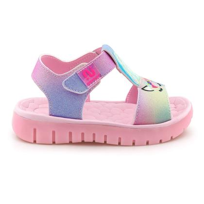 Imagem de Sandalia Infantil Feminina Novopé Luz de led Rosa - 85001