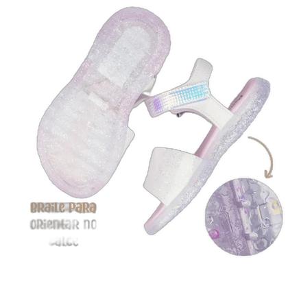 Imagem de Sandália Infantil Glitter com tiras autocolantes e Luz de Led Pampili Mini