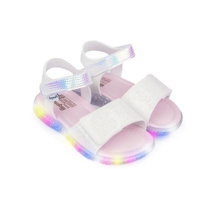 Imagem de Sandália Infantil Glitter com tiras autocolantes e Luz de Led Pampili Mini