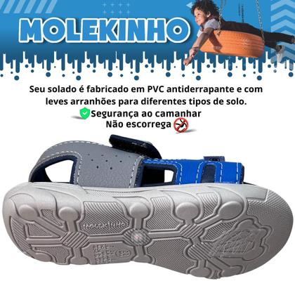 Imagem de Sandália Infantil Masculina Casual  Papete de Menino Molekinho Percata de Criança 2135.137