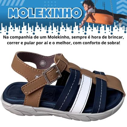 Imagem de Sandália Infantil Masculina Com Fivela Papete Molekinho Lançamento 2135-121