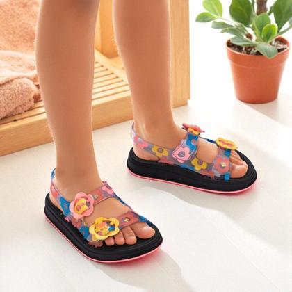 Imagem de Sandalia Infantil Menina Conforto Ajustável Barbie New Style