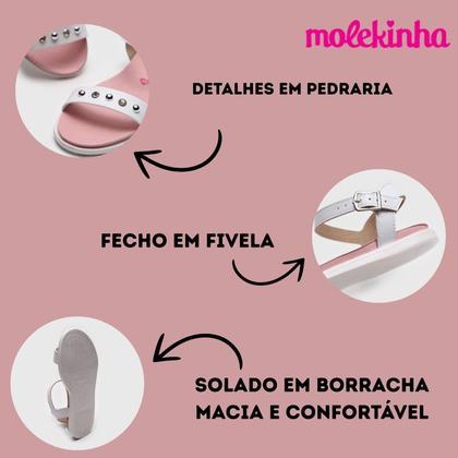 Imagem de Sandália Infantil Menina Molekinha Napa Turim - Branco
