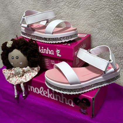 Imagem de Sandália Infantil Menina Molekinha Napa Turim - Branco