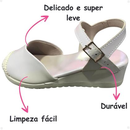 Imagem de Sandália Infantil Mini Sua Cia Metalic Anabela Rosa Ballet