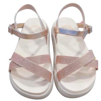 Imagem de Sandália Infantil Mini Sua Cia Metalic Flatform Rose