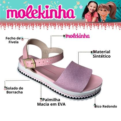 Imagem de Sandália Infantil Molekinha Flatform Macia Confortavel Com Fivela Lançamento 2305.1612