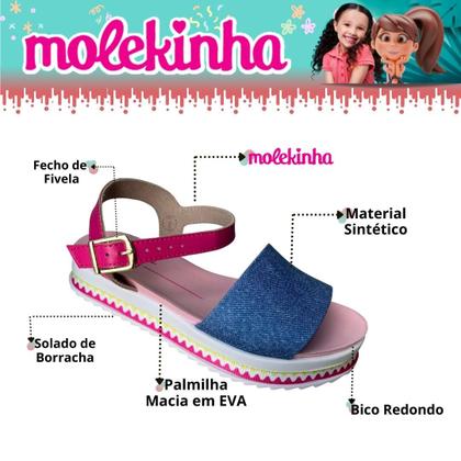 Imagem de Sandália Infantil Molekinha Flatform Macia Confortavel Com Fivela Lançamento 2305.1612