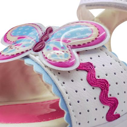 Imagem de Sandália Infantil Mzkid Menina Borboletinha Multicolorido Branco/Azul