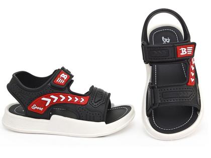 Imagem de Sandália Infantil Papete Macia Confort - Botinho - Preto/Vermelho