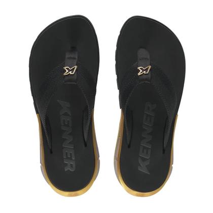 Imagem de Sandália kenner orak preto/dourado - djh-02